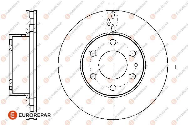 Eurorepar 1676013080 Ventilated brake disk, 1 pc. 1676013080