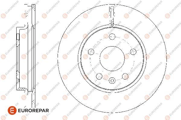 Eurorepar 1676009580 Ventilated brake disk, 1 pc. 1676009580
