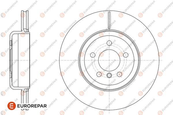 Eurorepar 1676010080 Ventilated brake disk, 1 pc. 1676010080