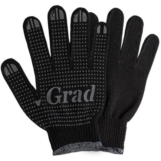 Grad 9442755 Knitted gloves with PVC dot "Light" black, size 10 9442755