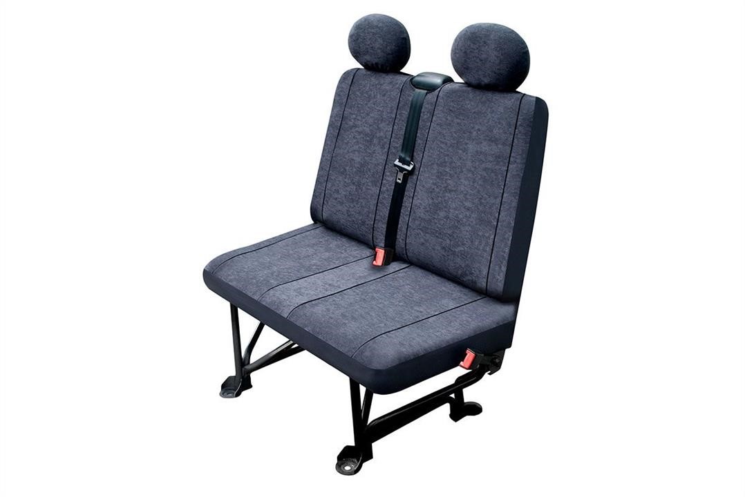 Mammooth MMT CP30212 Cover on a double passenger seat graphite, eco-leather BUS II L, compatible with airbags MMTCP30212