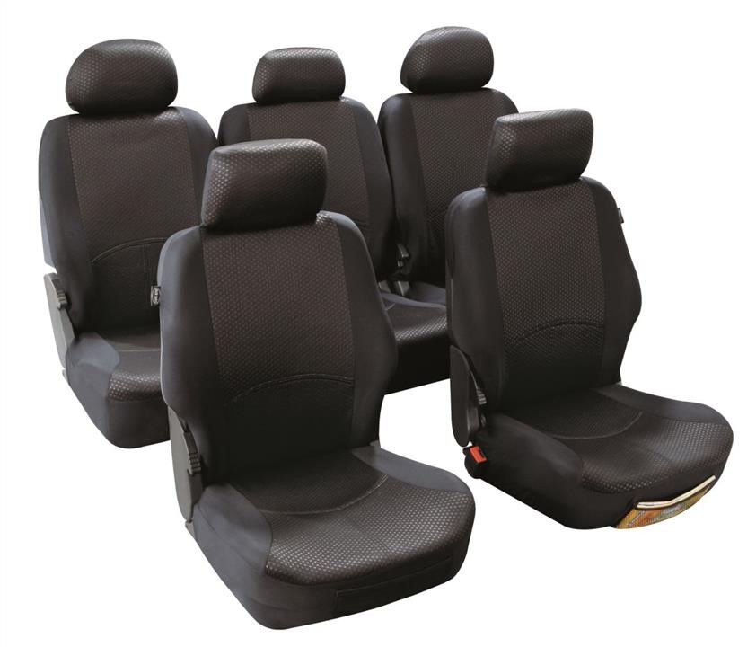 Mammooth MMT A048 191250 Seat covers set Managua T4, compatible with airbags, polyester, black MMTA048191250