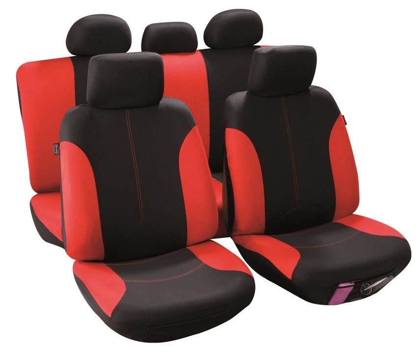 Mammooth MMT A048 191300 Seat covers set Callao T2 compatible with airbags, polyester, black/red MMTA048191300