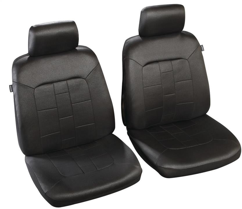 Mammooth MMT A048 191380 Front seats covers with headrests Salvador T1 compatible with airbags, polyester, black MMTA048191380