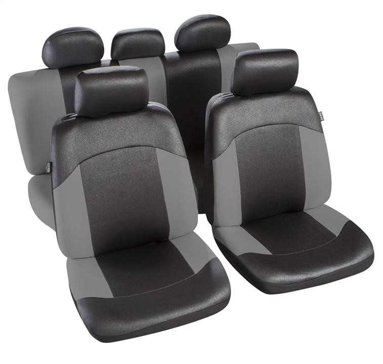 Mammooth MMT A048 223250 Seat covers set Morzine T2 compatible with airbags, polyester, black/grey MMTA048223250