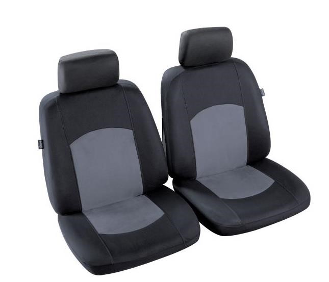 Mammooth MMT A048 223170 Front seat covers with headrests Manaus T1 compatible with airbags, polyester, black/grey MMTA048223170