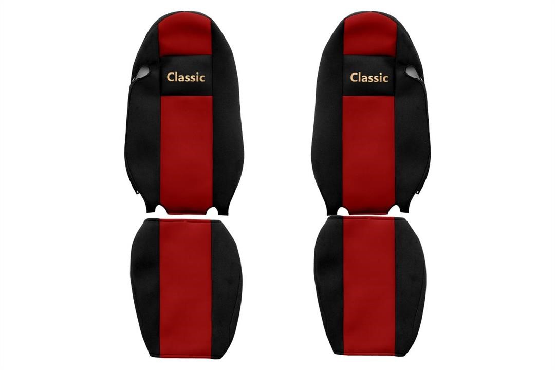 F-Core PS08 RED Seat covers Iveco Stralis, velour PS08RED