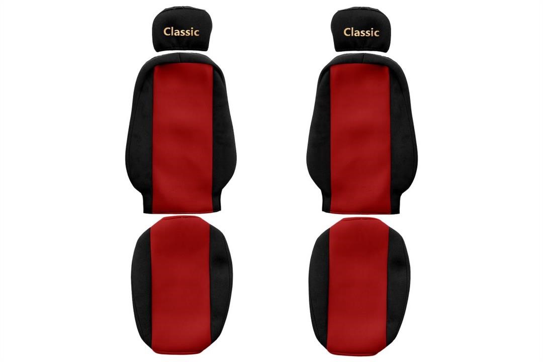 F-Core PS09 RED Seat covers Volvo FH, FM, FL, velour PS09RED