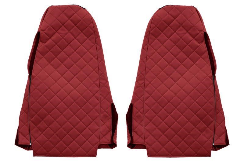 Seat covers Scania série R, G, P 2016, eco-leather&#x2F;velour F-Core FX02 RED