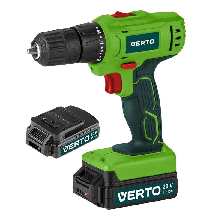 Verto 50G291 Cordless drill 2x20V, Li-Ion/1.5 Ah, suitcase 50G291
