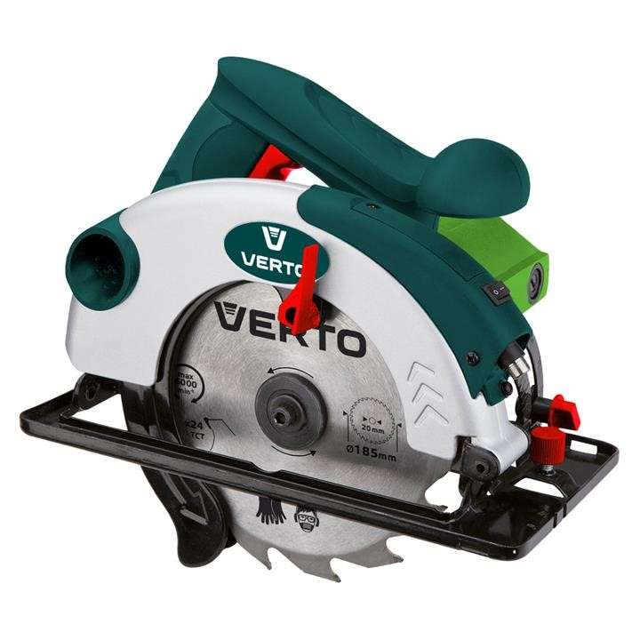 Verto 52G684 Circular saw with laser 1200W, 185mm, speed 5500 min-1, max cutting depth 63mm 52G684