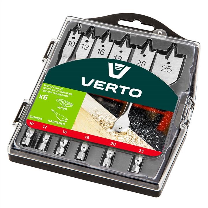 Verto 60H804 Flat wood drill 10, 12, 16, 18, 20, 25 mm, set 6 pcs. 60H804