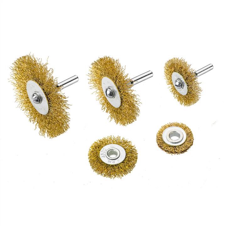 Verto 62H614 Steel wire brush 5pcs. set with separate shaft 62H614