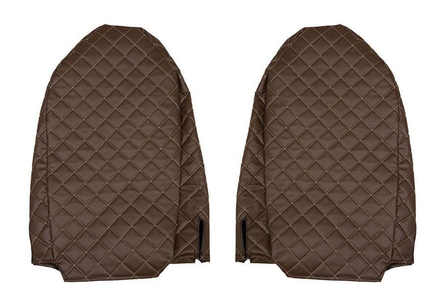 Seat covers MAN TGX, eco-leather&#x2F;velour F-Core FX06 BROWN&#x2F;CHAMP