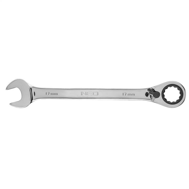 09329 Neo Tools Combination spanner with ratchet 17 mm