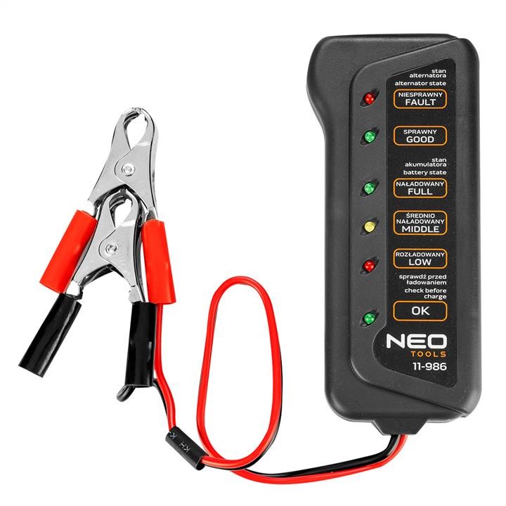 Neo Tools 11-986 Battery load and charging tester 12 V - digital LED 11986