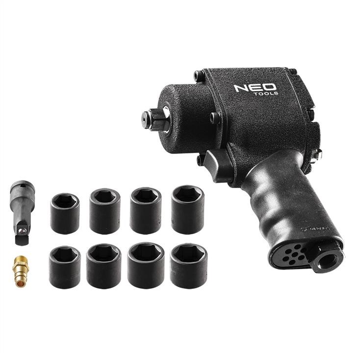 Neo Tools 12-022 Pneumatic impact wrench 1/2",675Nm, impact sockets set (13, 15, 16, 17, 18, 19, 21, 24 mm) 12022