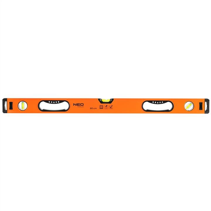 Neo Tools 71-103 Aluminum spirit level with handle, 3 vials, milled measuring surfaces, 80 cm 71103