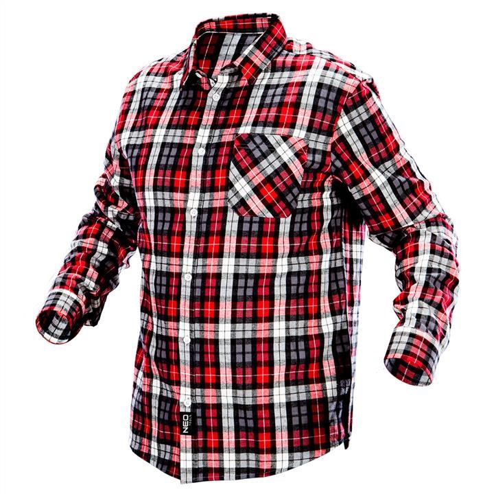Neo Tools 81-540-S Flannel men shirt, red-black-white, size S 81540S