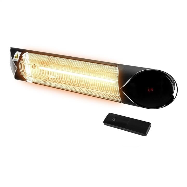 Neo Tools 90-039 Industrial radiant heater for outdoor use (ideal for restaurants), carbon infrared heating lamp heating element, very fast and effective, energy-saving, remote control, timer, IP55, heating area 16-32 m2, ceiling or wall mounting, 4 heating levels 90039