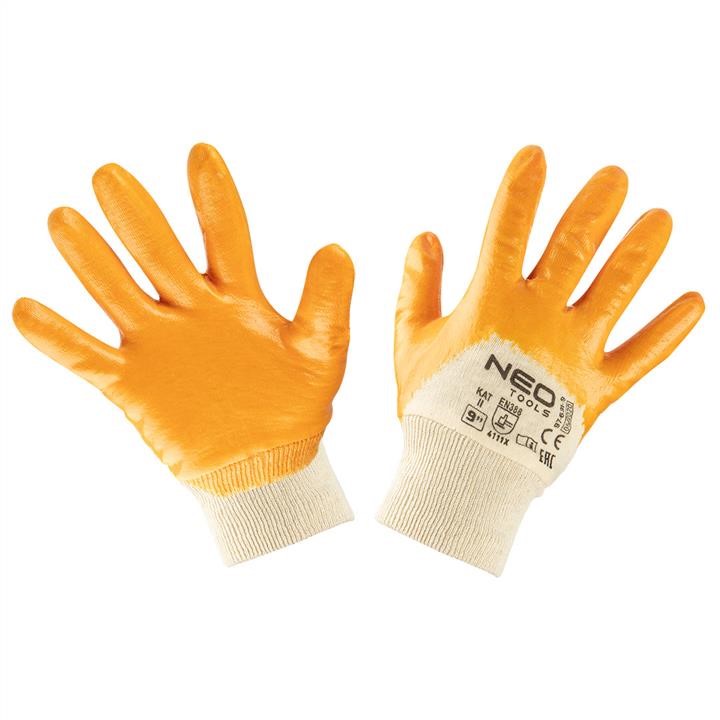 976319 Neo Tools Working gloves, cotton, partially covered with nitrile, 4111X, size 9