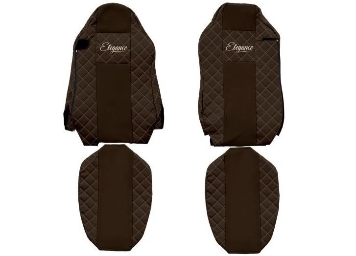 F-Core FX18 BROWN Seat covers MAN TGX, eco-leather/velour FX18BROWN