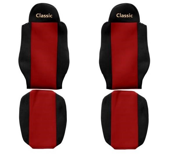 F-Core PS04 RED Seat covers MAN TGA TGL TGM, velour PS04RED