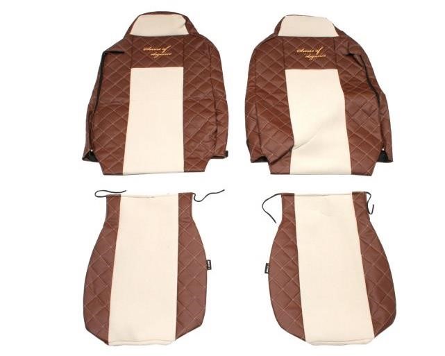 F-Core FX17 BROWN/CHAMP Seat covers Iveco Stralis, eco-leather/velour FX17BROWNCHAMP
