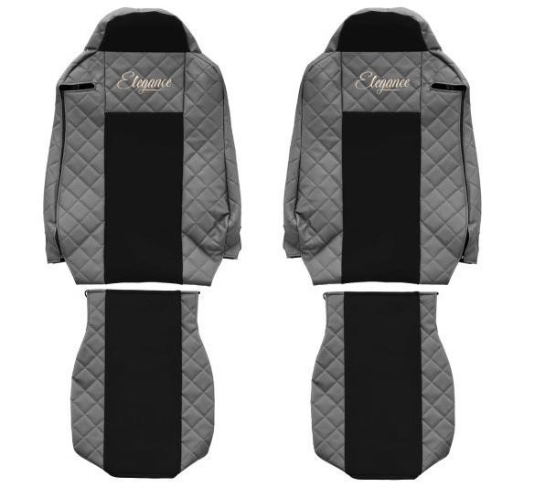 F-Core FX17 GRAY Seat covers Iveco Stralis, eco-leather/velour FX17GRAY
