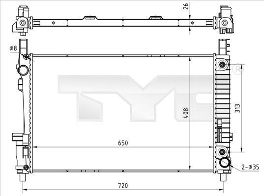 TYC 721-0020 Radiator, engine cooling 7210020
