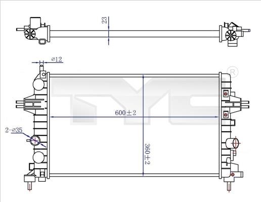 TYC 725-0036-R Radiator, engine cooling 7250036R