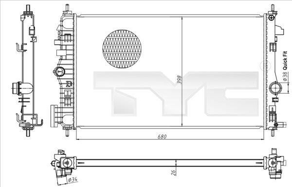 TYC 725-0047 Radiator, engine cooling 7250047