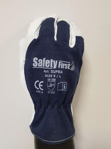 Profitool 0XREK089/XL Protective gloves Super Goat 10/XL cotton/lether, grey/blue 0XREK089XL