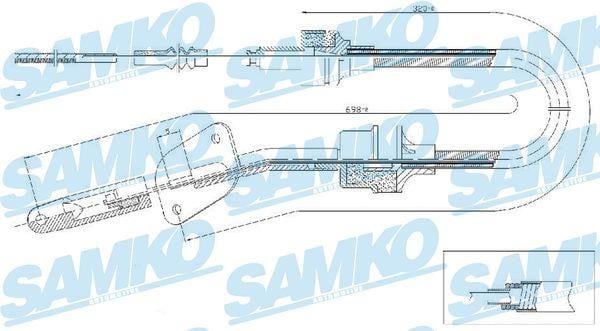 Samko C0063C Clutch cable C0063C