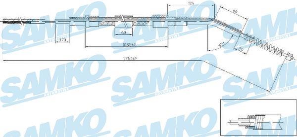 Samko C0068B Cable Pull, parking brake C0068B