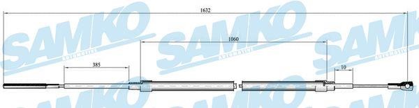 Samko C0069B Cable Pull, parking brake C0069B