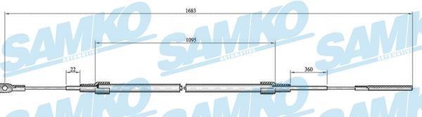 Samko C0071B Cable Pull, parking brake C0071B
