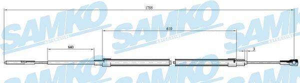 Samko C0073B Cable Pull, parking brake C0073B