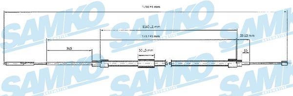 Samko C0076B Cable Pull, parking brake C0076B