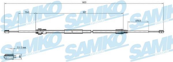 Samko C0002B Cable Pull, parking brake C0002B