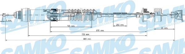 Samko C0016C Clutch cable C0016C