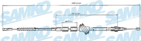 Samko C0033B Cable Pull, parking brake C0033B
