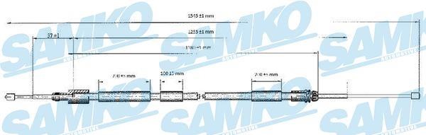 Samko C0117B Cable Pull, parking brake C0117B