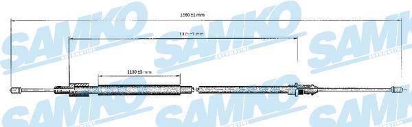 Samko C0120B Cable Pull, parking brake C0120B