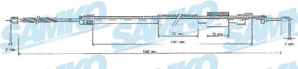 Samko C0121B Cable Pull, parking brake C0121B