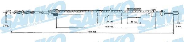 Samko C0122B Cable Pull, parking brake C0122B