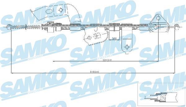 Samko C0132B Cable Pull, parking brake C0132B
