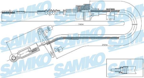 Samko C0132C Clutch cable C0132C