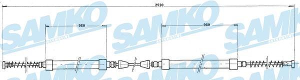 Samko C0162B Cable Pull, parking brake C0162B