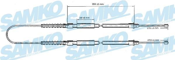 Samko C0174B Cable Pull, parking brake C0174B
